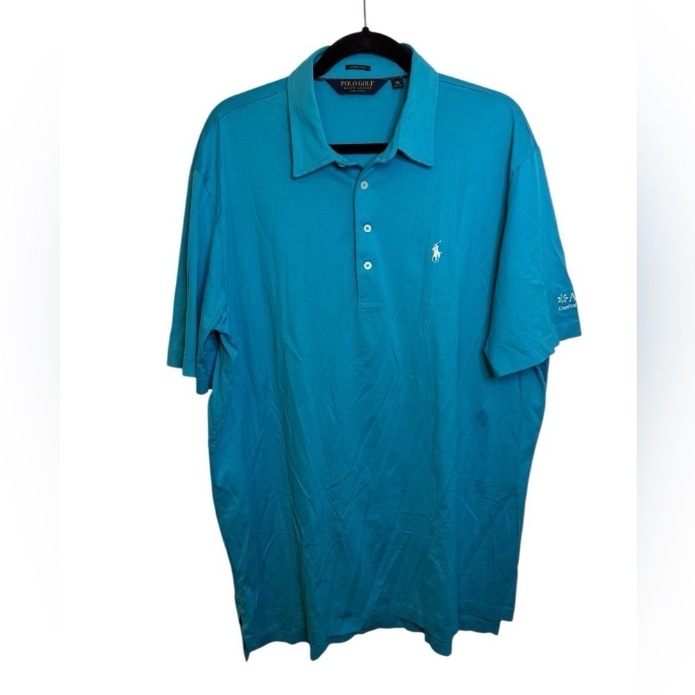 Polo Ralph Lauren Golf Teal Blue Vintage Lisle Pima Cotton Pony Golf Polo